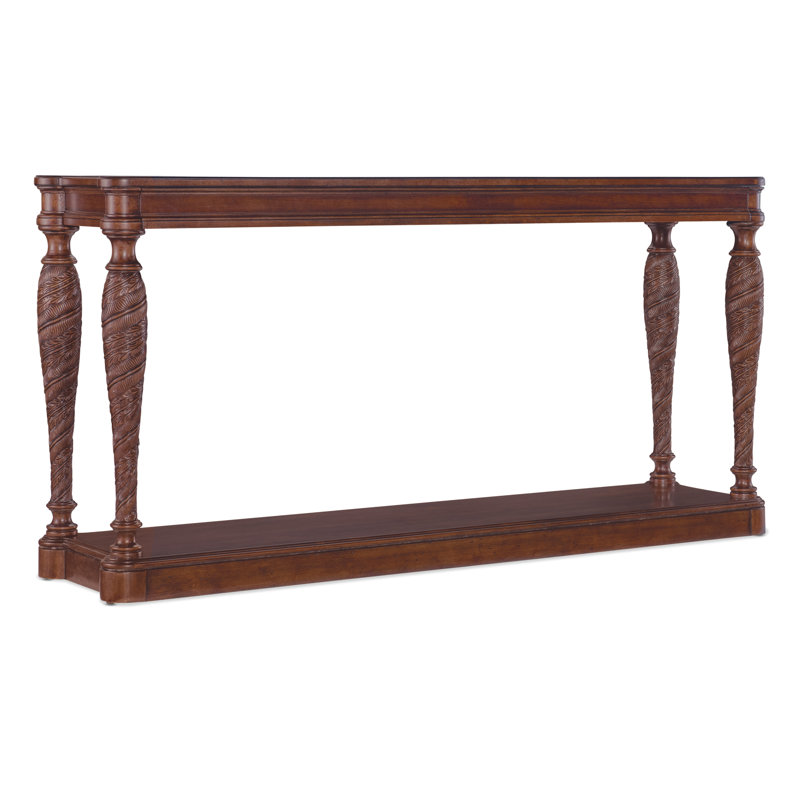 Charleston 64'' Brown Cherry Wood Console Table with Storage