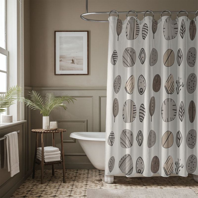 Boho Swirls - Rideau de douche Premium, H 74 po x l 71 po