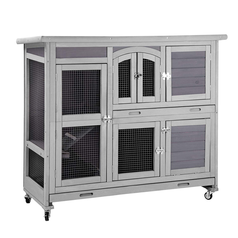 Weather Resistant Hutch with Ramp, Grey