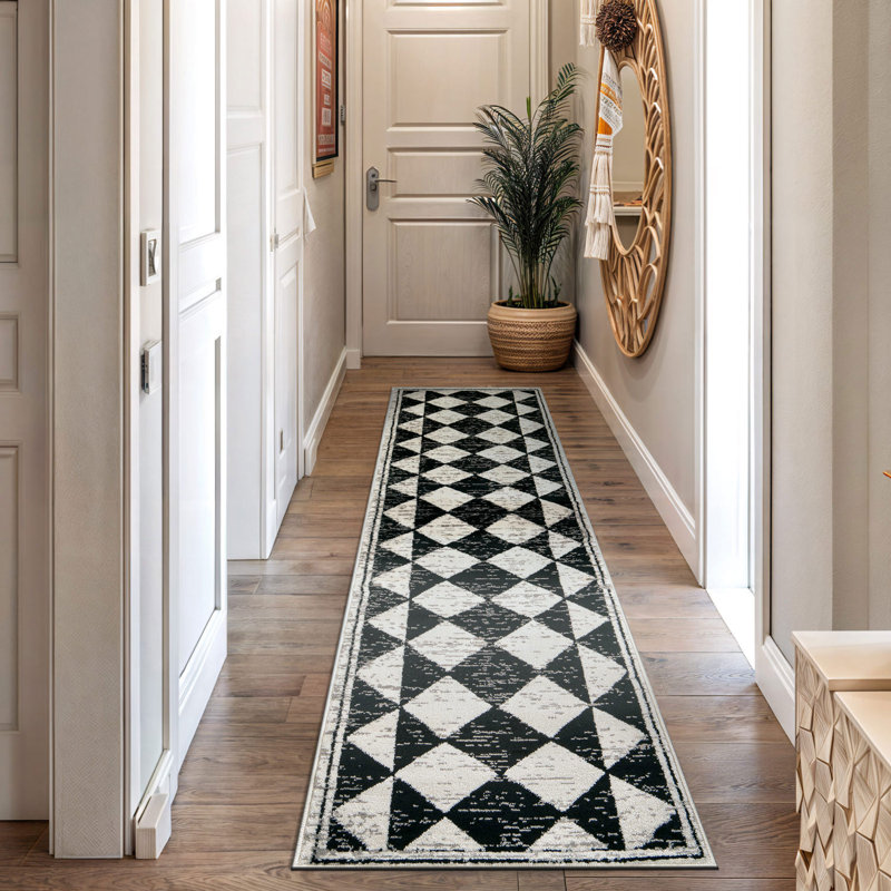 Geometric Bohemian Area Rug, Runner 2'2" x 12'