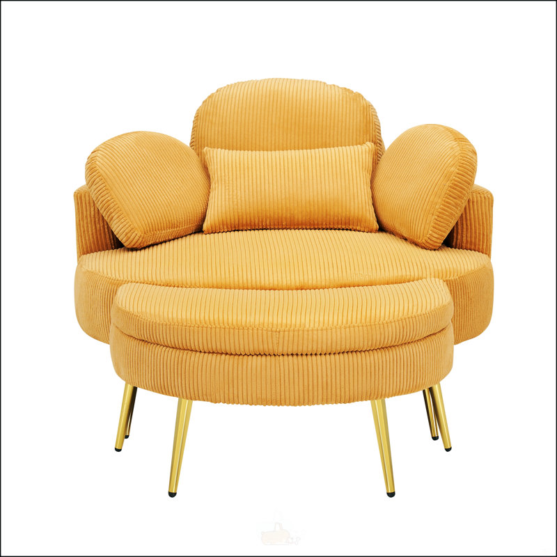 Fauteuil confortable simple 61 pouces, Jaune