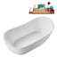 Baignoire autoportante 59 po blanc brillant avec drain interne 59 po Streamline