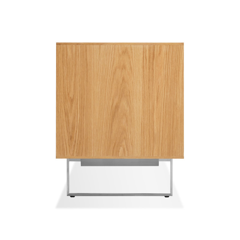 Series 11 Media Console, White Oak/Stainless Steel