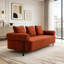 Canapé moderne 3 places avec 3 coussins, orange-905427075