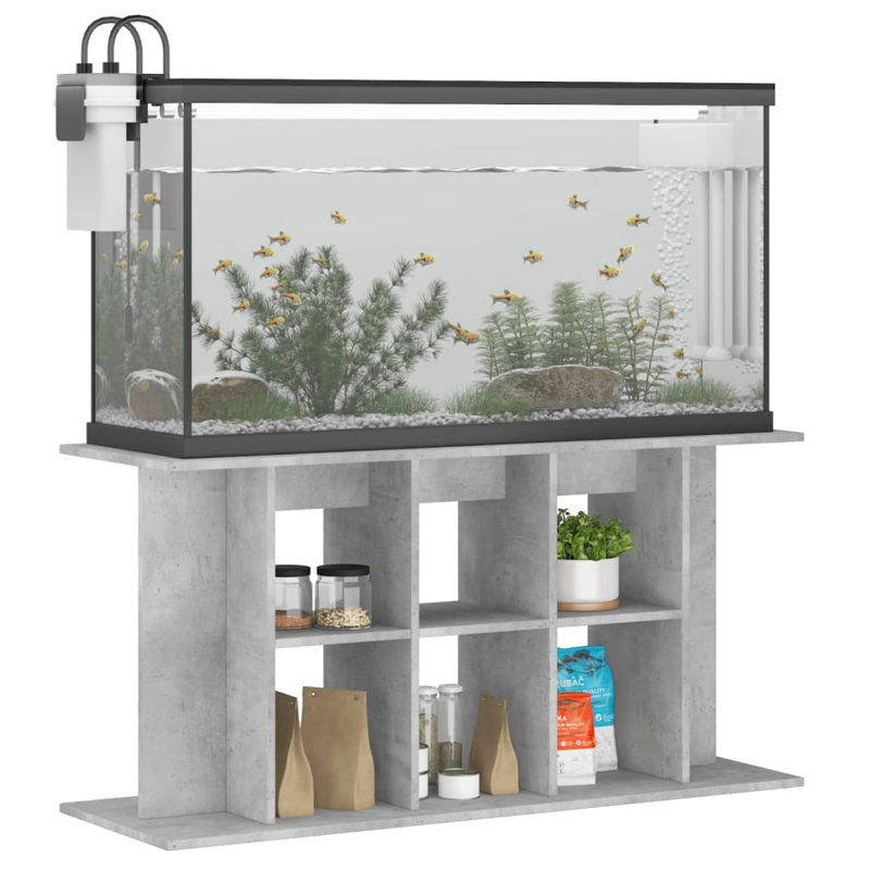 Vidaxl Aquarium Stand Brown Oak 120X40x60 Cm Engineered Wood, Concrete Gray