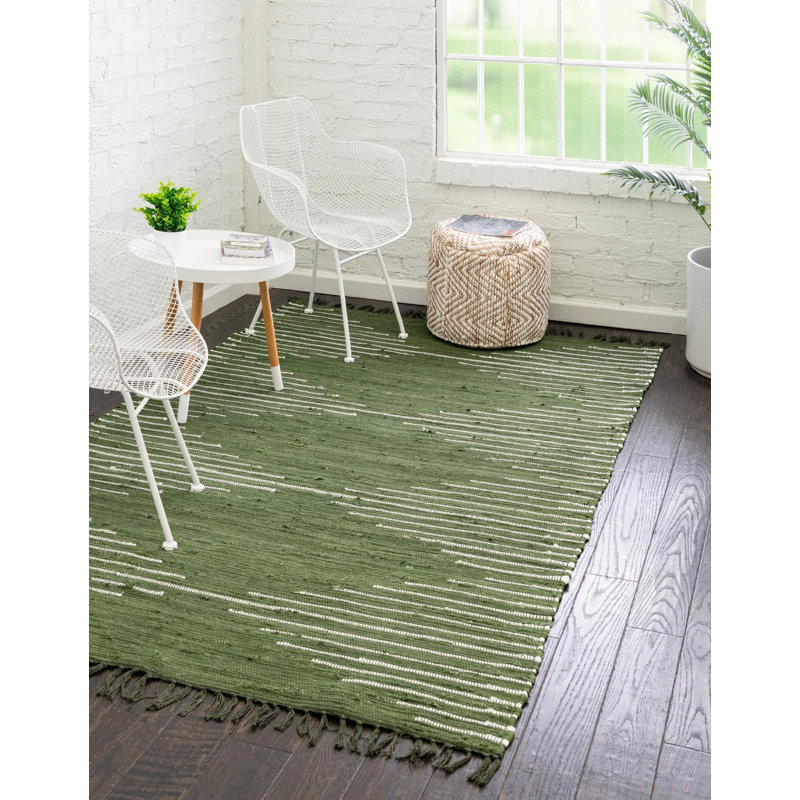 Gwin Cotton Indoor Rug, Rectangle 6'1" x 9'