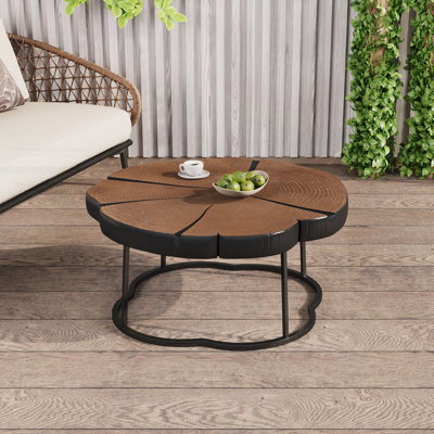 Izabella de forme irrégulière avec plateau en MGO de 27 pouces, capacité de 132 lb, conception artisanale industrielle pour les salons modernes