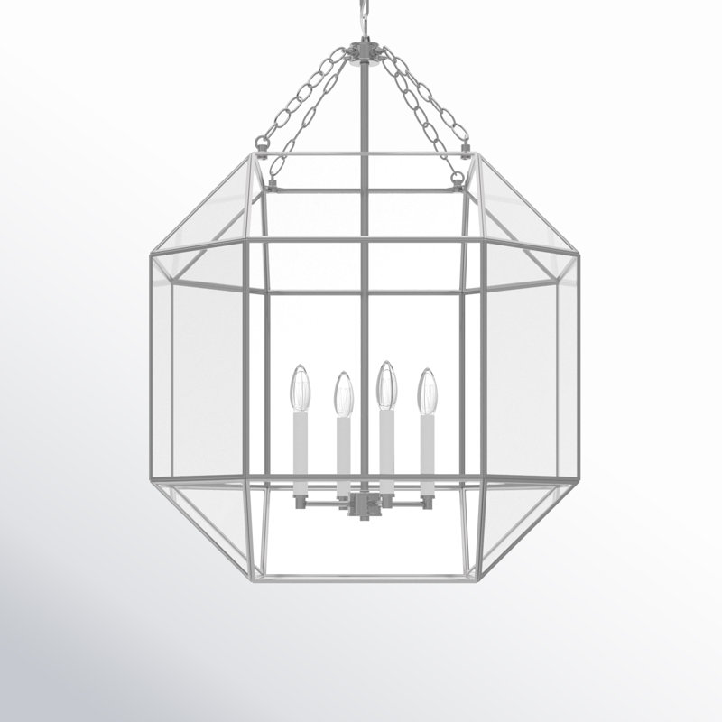 Reid 4 - Light Lantern Pendant, Brushed Nickel, 60W, No
