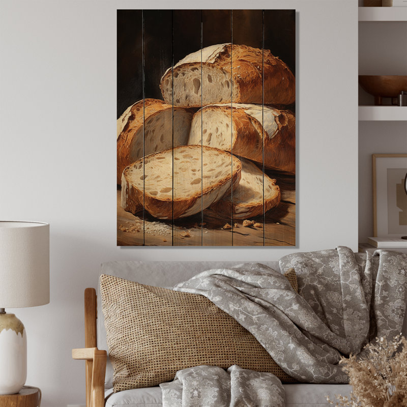 «Food Artisan Bread I» sur bois, H 32 po x l 24 po x P 0,78 po