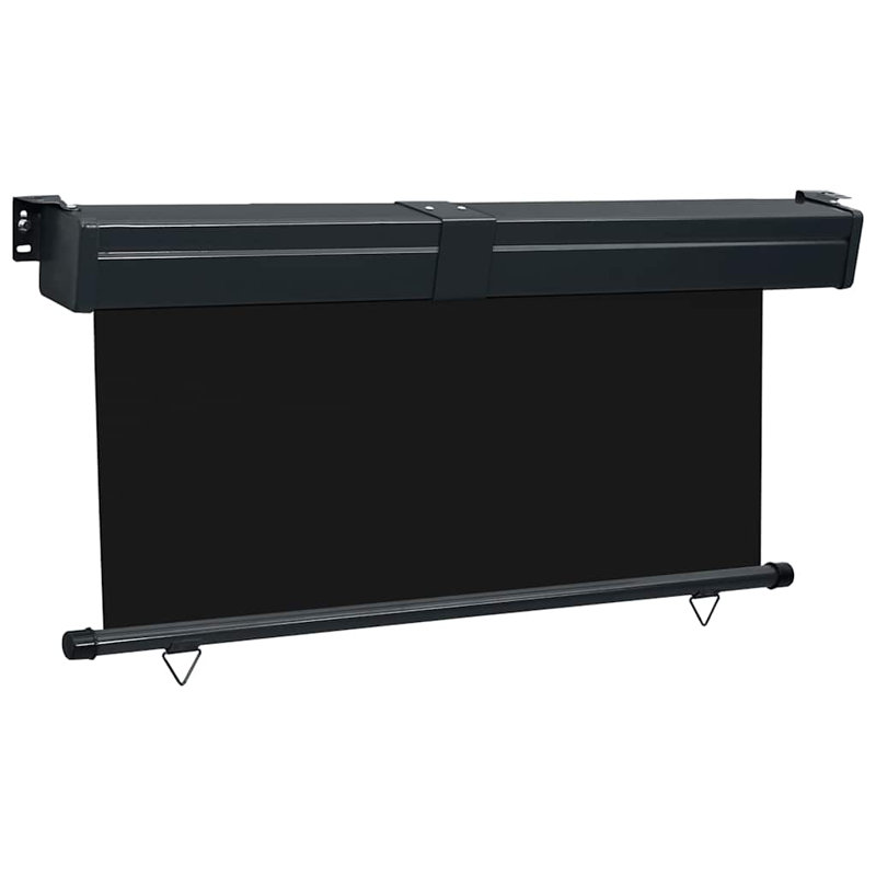 Écran d'intimité rétractable avec auvent rétractable, H 98,4 po x l 66,9 po, Noir
