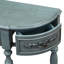 Console antique bleue avec 4 tiroirs et 1 tablette, meubles d'entrée, table courbée en bois massif de 52 po, bleu, couloir