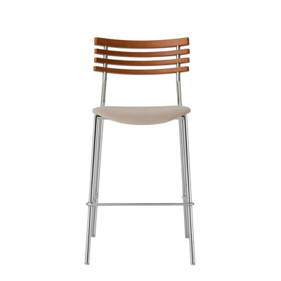 Ensemble de 2 tabourets de bar Saga - beige / brun