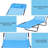 Foldable Patio Chair With Breathable Mesh & Reclining Function, Blue Outdoor Feature Seat For Poolside, Beach, Yard