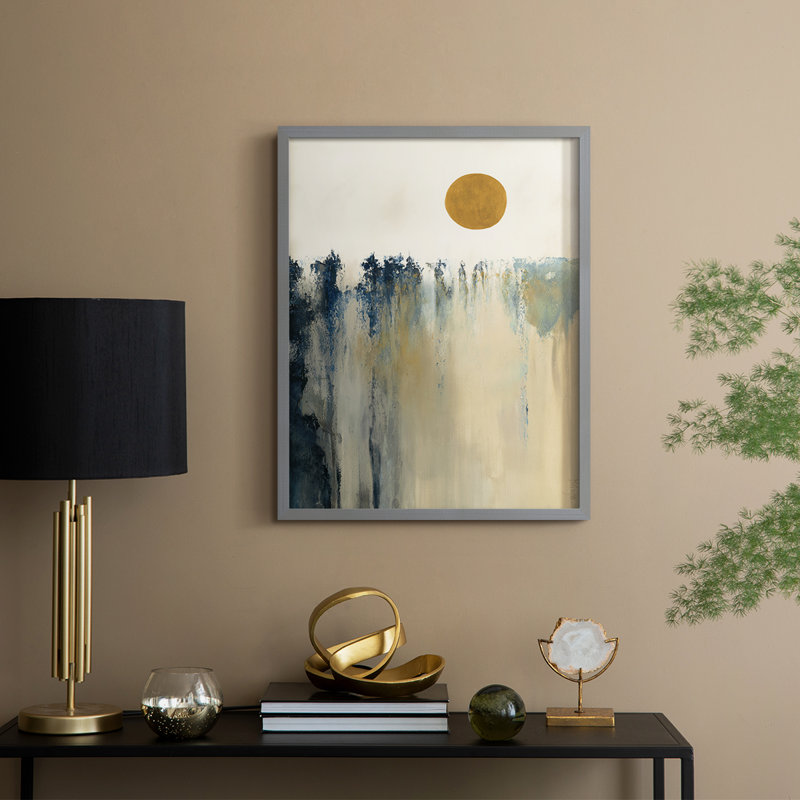 Équilibre, reproduction encadrée - bois massif, H 21 po x l 17 po, Gris