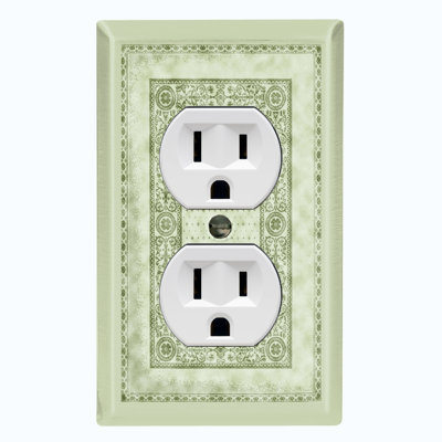 Elegant Lime Green Carpet Rug Print Nature Themed 1 - Gang Duplex Outlet Standard Wall Plate
