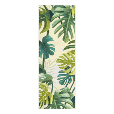 Tapis intérieur / extérieur floral Cindina