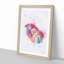 Red Scarlet Macaw Parrot in Abstract - Picture Frame Painting Print-55598766-55598774