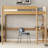 Ishmal Twin Size Loft Bed with Desk, Boucle Upholstered Headboard & Footboard, Ladder & Safety Guardrails