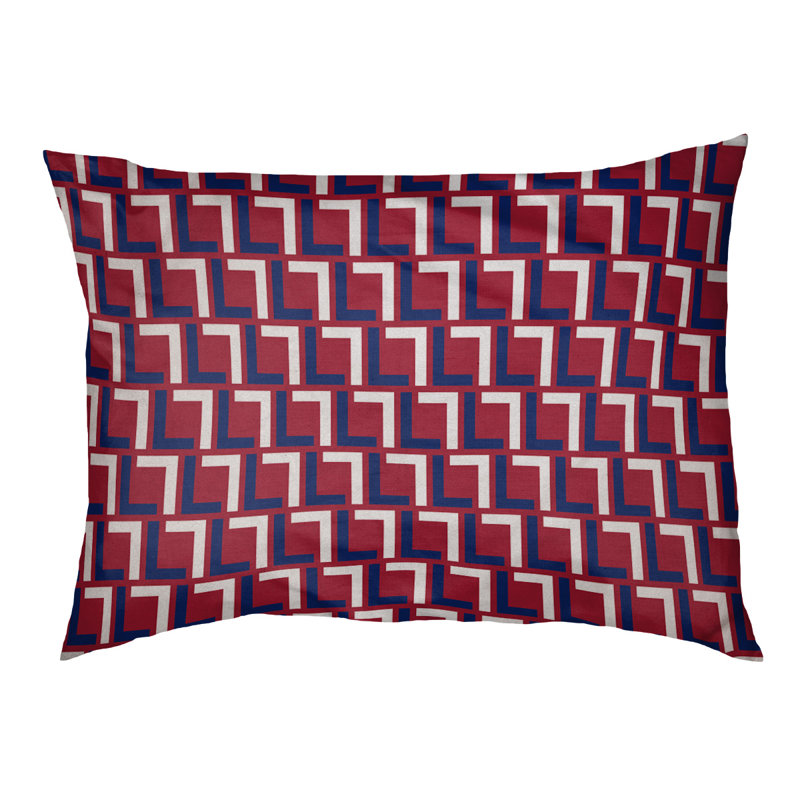 Coussin pour chien Brossard, Très grand (l 40 po x P 50 po x H 6 po), Rouge / bleu foncé / blanc