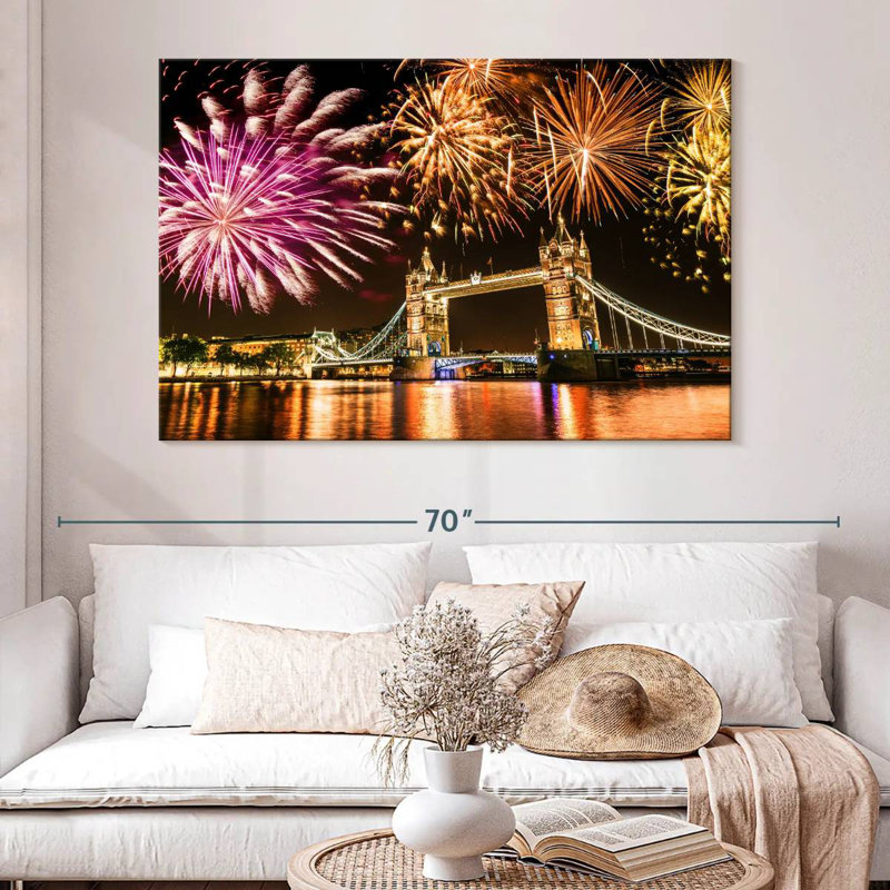 Kavia Fireworks Over Tower Bridge, 34" H x 51" W