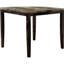Table de cuisine et de salle à manger en faux marbre brun foncé avec plateau contemporain en placage de bouleau