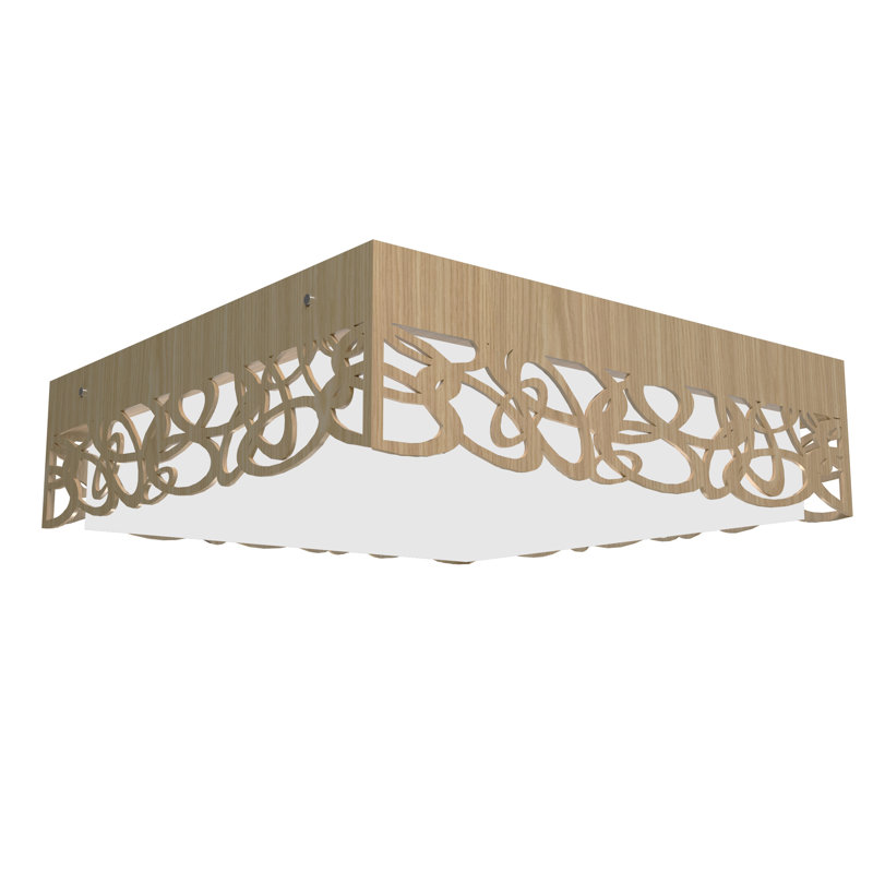 1 - Light LED Flush Mount, 5.85" H x 17.55" W x 17.55" D, Organic Cappuccino