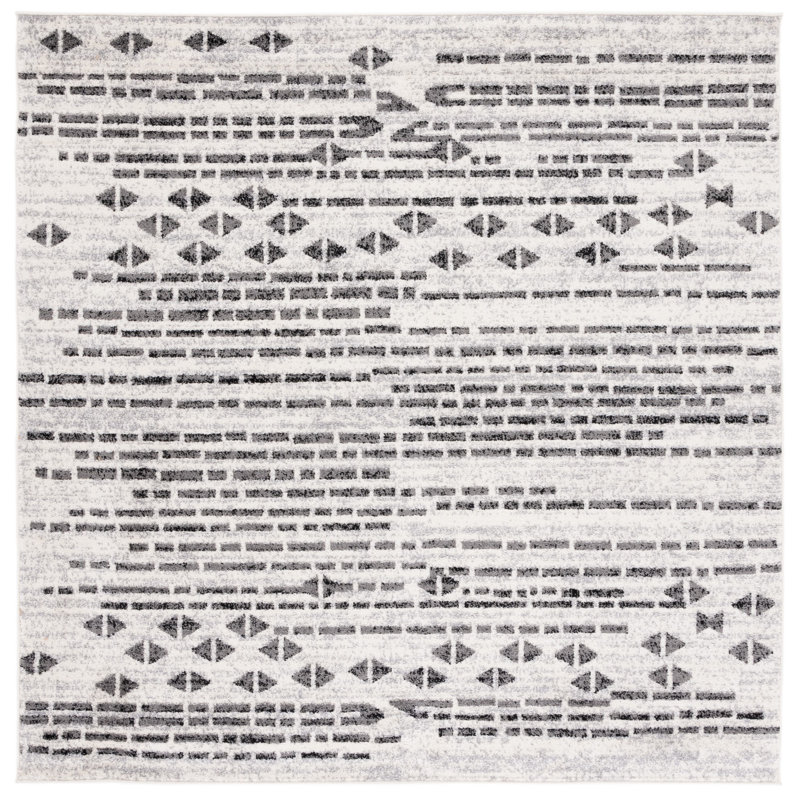 Tulum Performance Geometric Rug, Square 6'7"