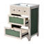 Armoire de salle de bain en bois, meuble-lavabo avec lavabo en céramique et 2 tiroirs, armoire d'appoint