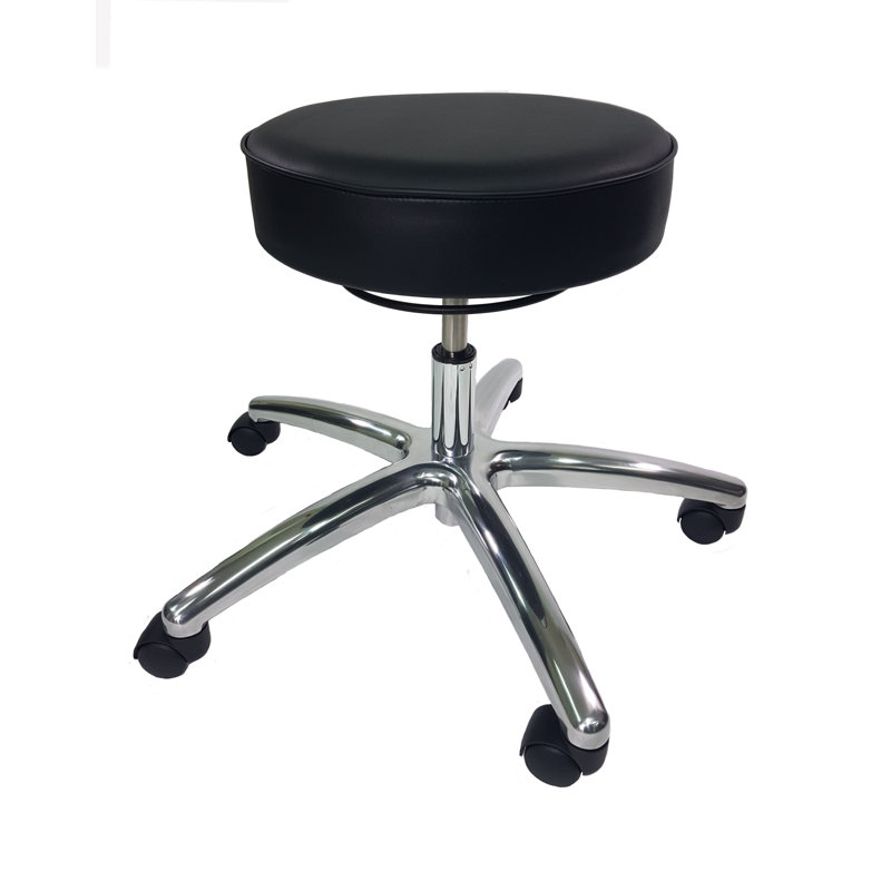 Tabouret rond en vinyle Kyzin, Noir