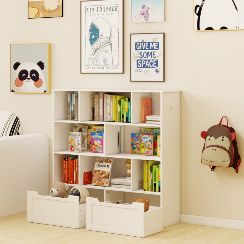 Multi-Functional 7 Shelf Bookcase with 2 Hook