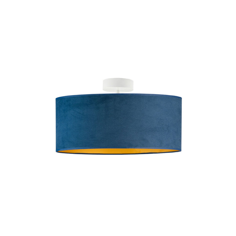 Alyssha Semi Flush Mount, White, Navy Blue/Gold