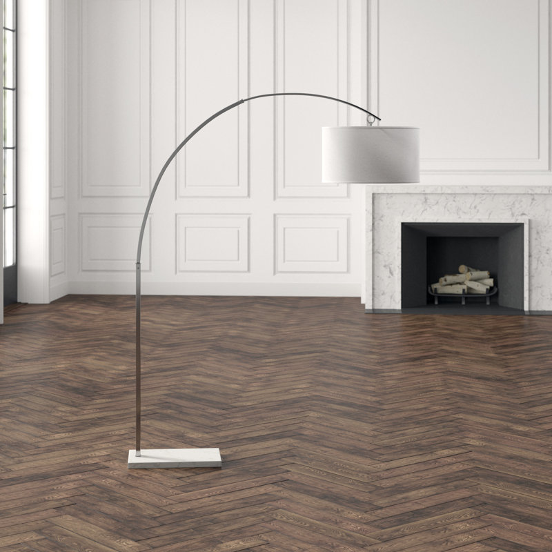 Archer Arched Floor Lamp, Polished Nickel