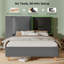 Upholstered Platform Bed Frame with Tall Wingback Headboard, Corduroy Modern Design,No Box Spring Needed, Easy Assembly-1638776254-1638776385