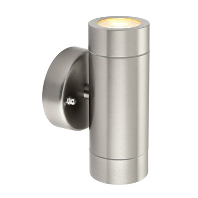 Metcalfe Brushed Stainless Steel 2 - Bulb Outdoor Armed Sconce