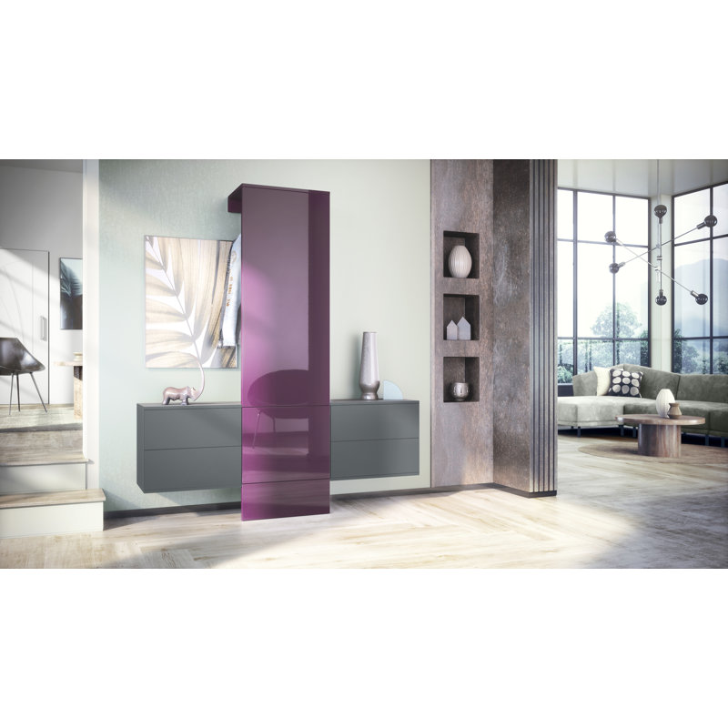 Chappa Hall Tree 157cm Wide, Blackberry high gloss