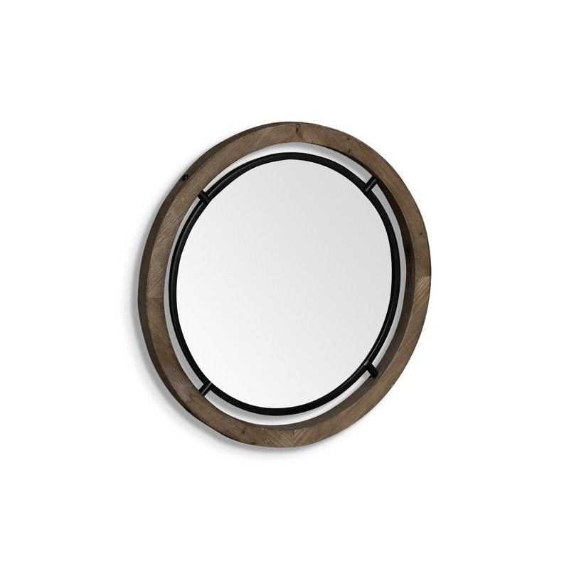Miroir d'appoint 19 "noir et brun