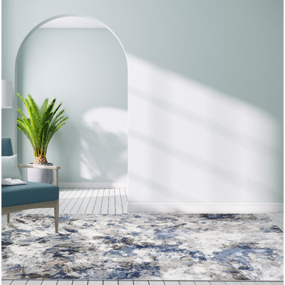 Tapis gris / bleu Aeryanna