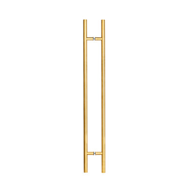 Poignée de porte longue, poignée d'entrée 18 po, forme ronde en «H», acier inoxydable 304 - or DVD