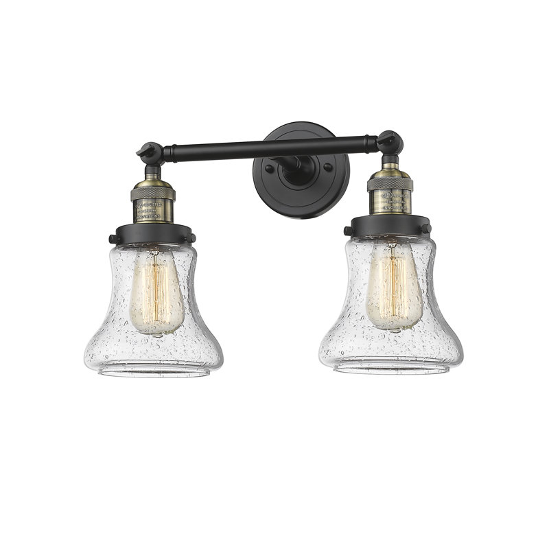 Edda 2 - Light Dimmable Vanity Light, Black Antique Brass, Seedy, 60 Watt Vintage Incandescent Bulb