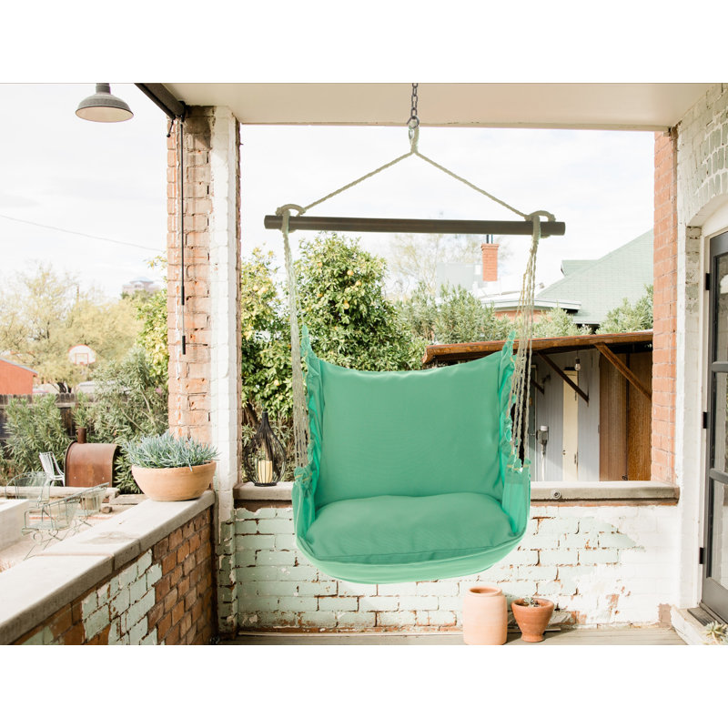 Ensemble de balançoire hamac 4 pièces: balançoire, coussin de dossier, coussin inférieur et sac fourre-tout, Vert