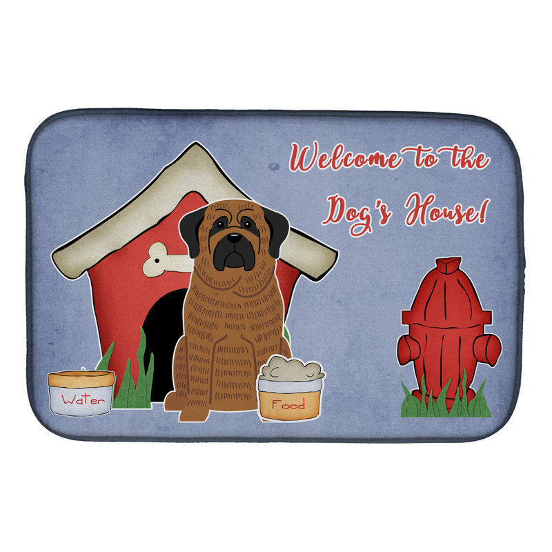 Tapis de séchage en vaisselle bringé dog house, Brun