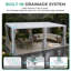 Pergola à persiennes Aurestead, pergola réglable en aluminium avec toits à persiennes indépendants, rideaux et moustiquaire-128975887-128975889