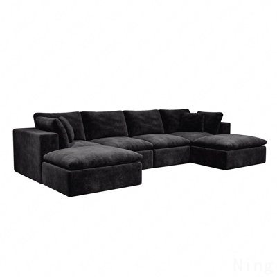 Modular Sectional Sofa Seat,Upholstered Compressed Couch For Living Room,Bedroom,Apartment,No Assembly Required,5Pc Free Combination,Plush Corduroy Fabric