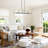 Modern 8-Light 48"W Black And Gold Linear Pendant For Kitchen Island