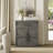 Chevron Accent Cabinet with Drawer & Adjustable Shelf-1737254836