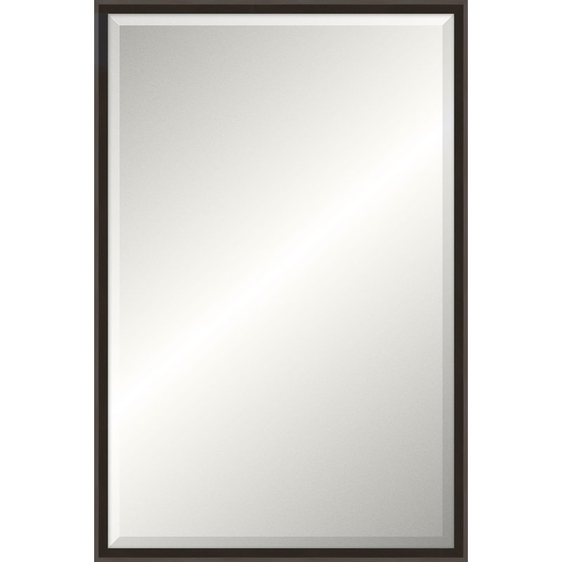 Ridgeline Solid Wood Beveled Mirror, 35.5" x 23.5", Espresso, Rectangle