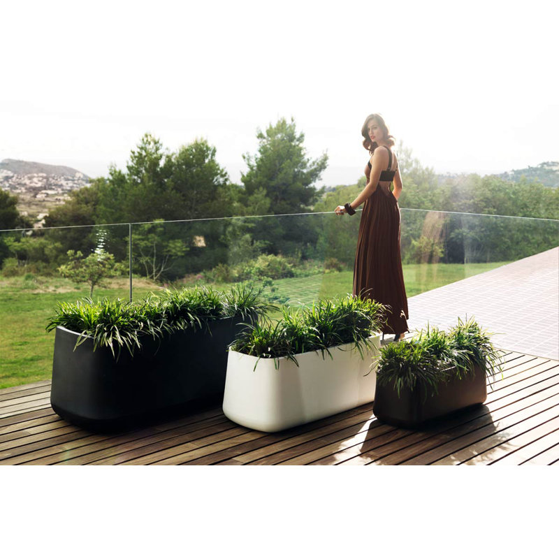 Ulm Matt Polyethylene Planter Box, Steel, 19.75" H x 50.25" W x 22.5" D