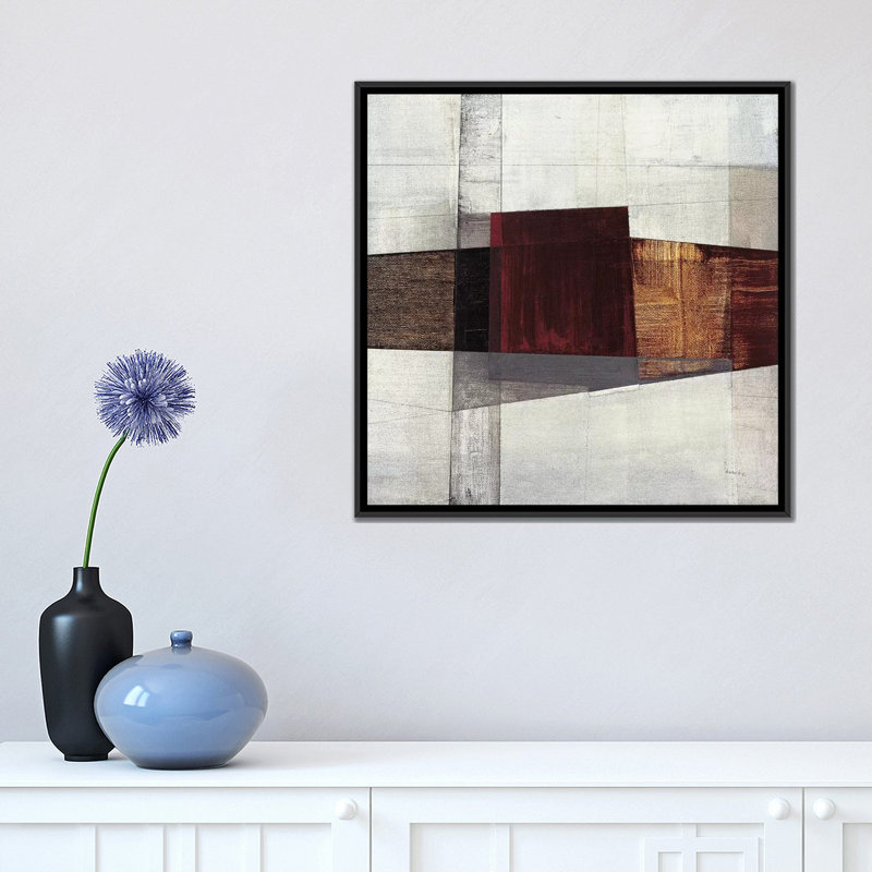 « longcut i », impression sur toile, H 18 po x l 18 po x P 1,5 po, Toile avec cadre flottant noir, Pas de tapis