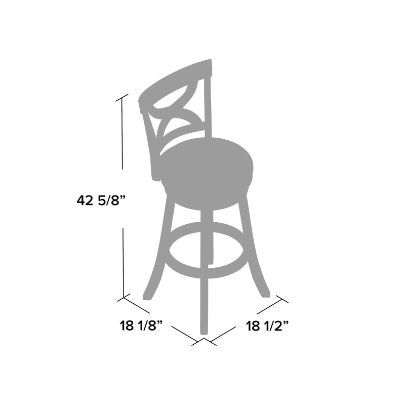 Aislinn Swivel Upholstered Counter Stool with Solid Wood Frame, Bar Stool (29” Seat Height)