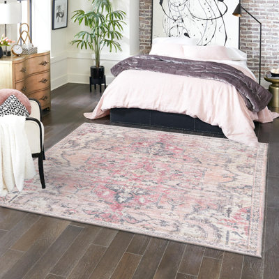Engelman Oriental Beige/Pink Area Rug